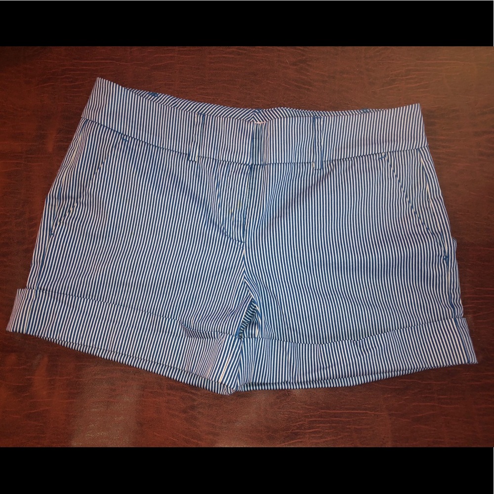 White & Blue Stripped Shorts